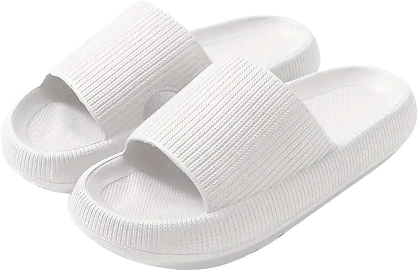 Pillow Slippers for Women and Men, Cloud Slides Shower Sandals House Shoes, Lightweight, Thick Sole, Non-Slip, Easy to Clean Comfy Cushioned Sole Soft Pool Shoes Non Slip Summer Outdoor Beach
