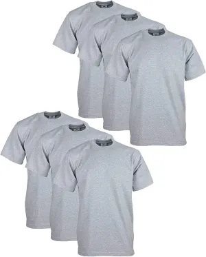 Pro Club Men's 6-Pack Heavyweight Cotton Short Sleeve Crew Neck T-Shirt