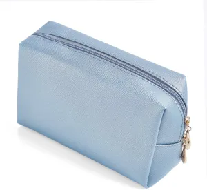 PU Leather Cosmetic Bag for Women Minimalism Makeup Bag for Daily Use Portable Storage Purse Small Neat Cosmetic Pouch Water-resistant Toiletry Bag for Travel (Light Blue)