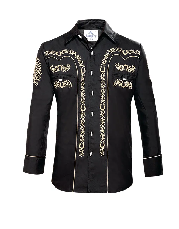 Ranger Usa Men's Embroidered Black Shirt