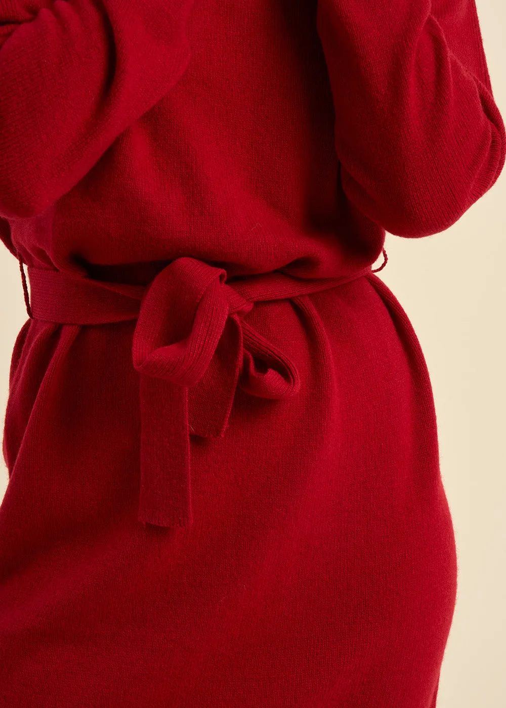 Robe en maille à col roulé