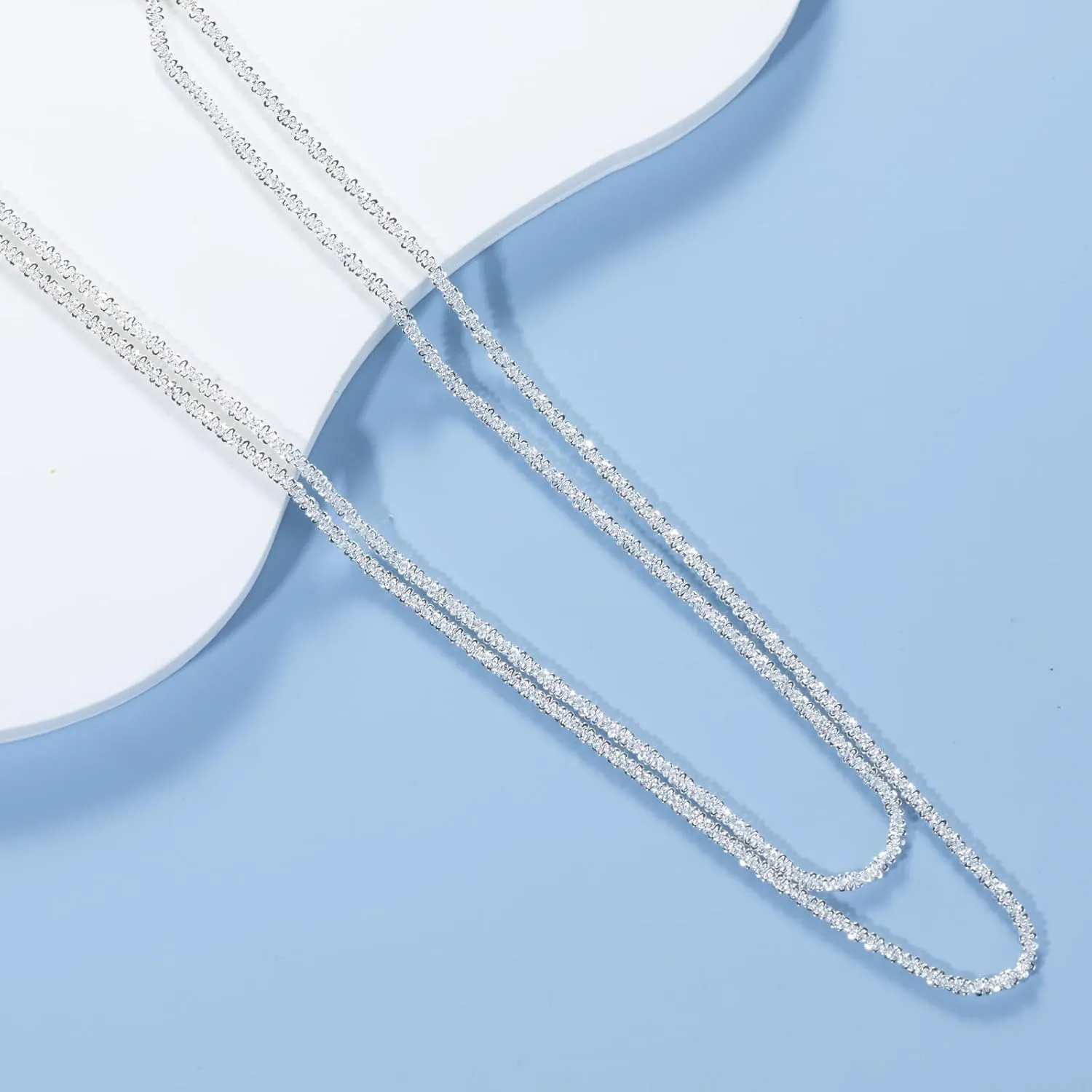 Ronglry Rhinestone Choker Necklace for Women Silver Diamond Choker Necklaces for Women Sparkly Crystal Rhinestone Necklace for Women Silver Chokers for Women Party Prom Wedding Jewelry Accessories