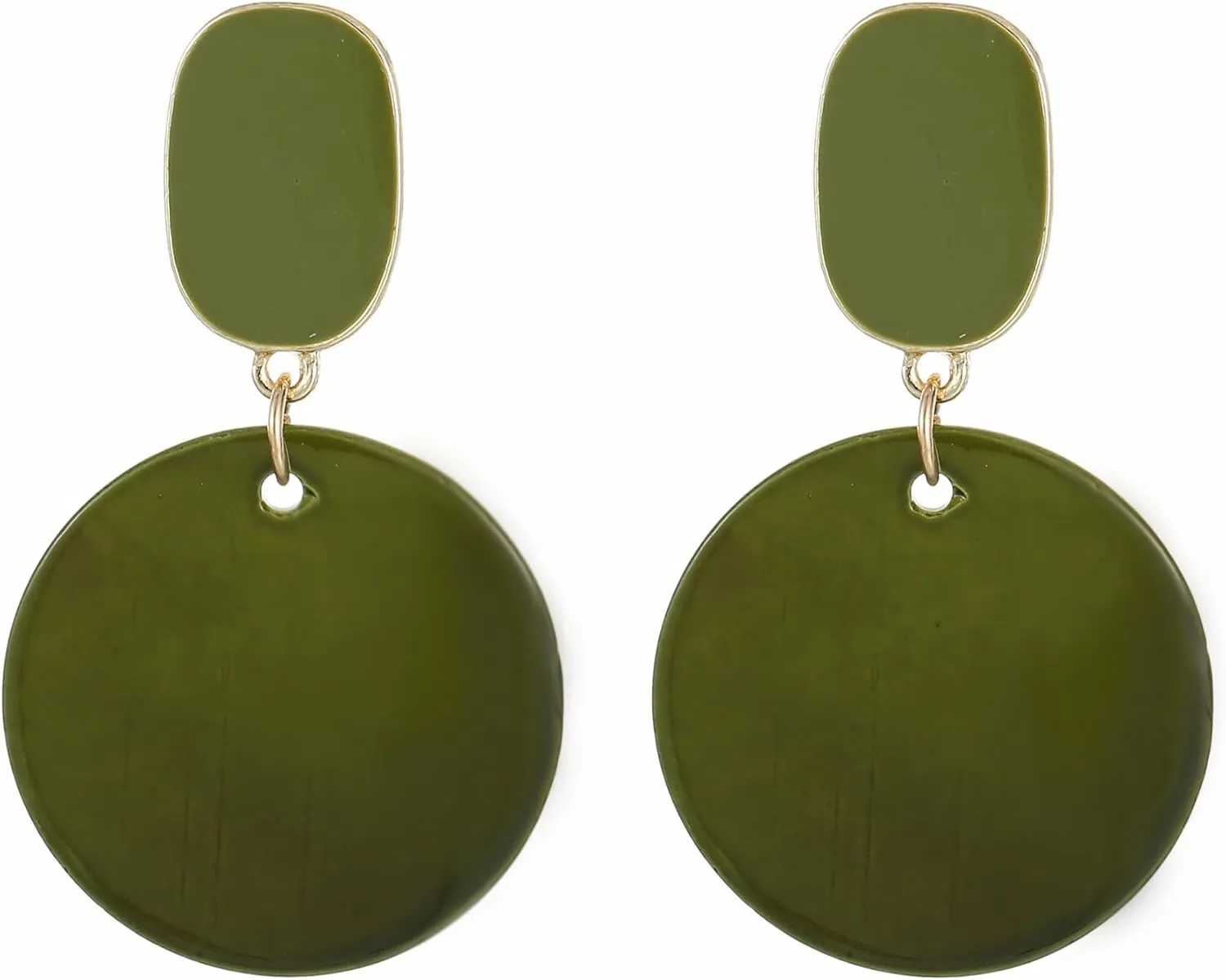 Round Circle Sea Shell Drop Earrings for Women Bohemian Statement Hypoallergenic Stud Dangle Earrings
