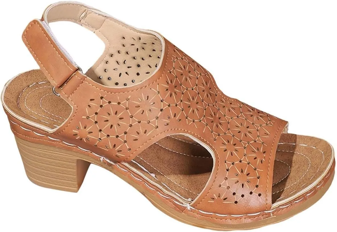 Sandals for Womens Open Toe Ankle Strap Low Block Chunky Heels Sandals Comfortable Summer Casual Slip On Slide Sandal Mules Shoes