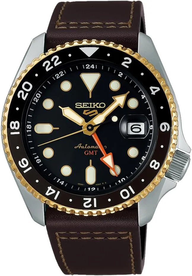 Seiko SSK036K1 5 Sports Automatic GMT Watch, silver, Strap