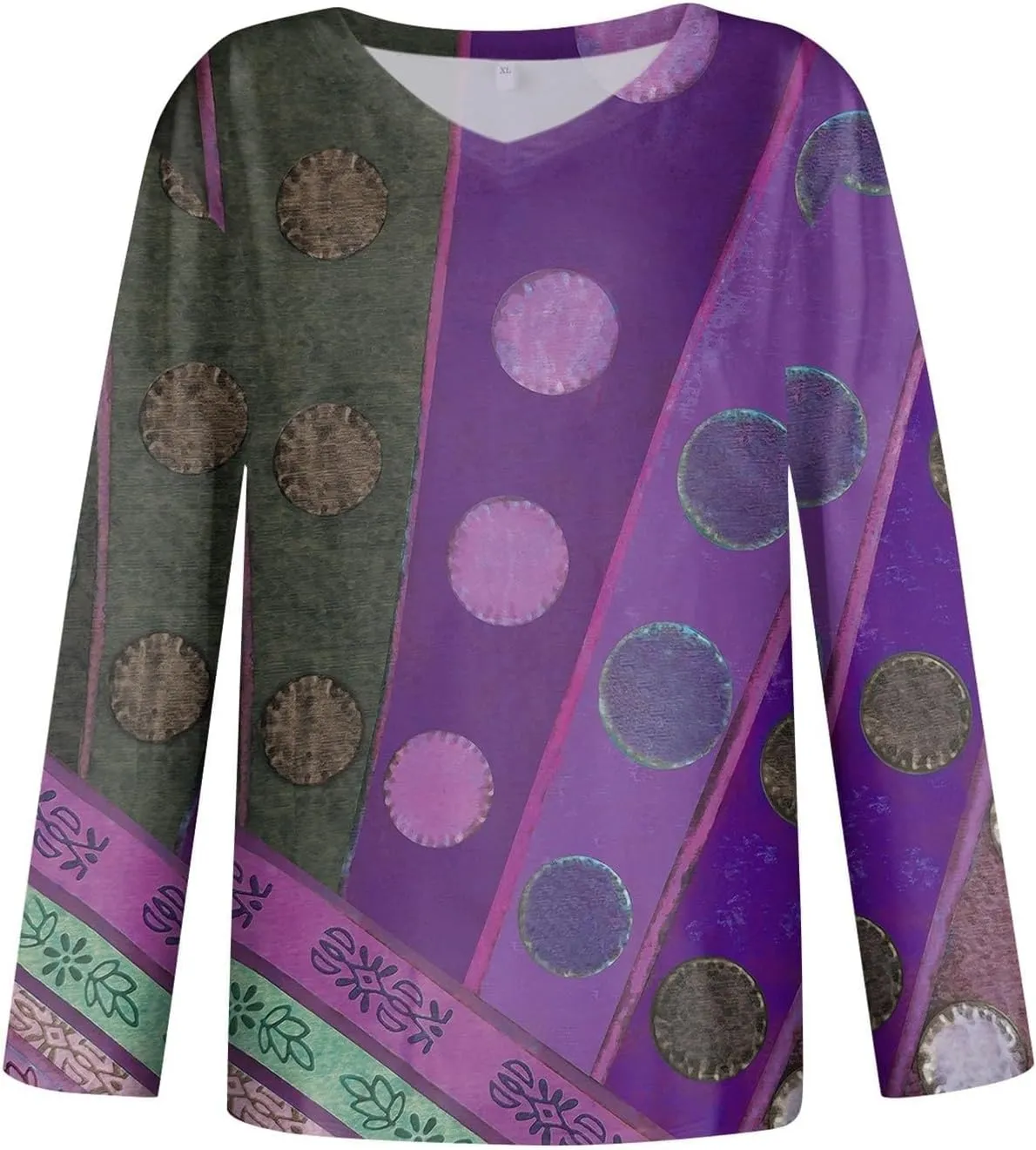 SHAOBGE Women Fall Tops Trendy Boho Dressy Casual Shirt Long Sleeve Blouse Lightweight Sweatshirts Pullover Going Out Tees