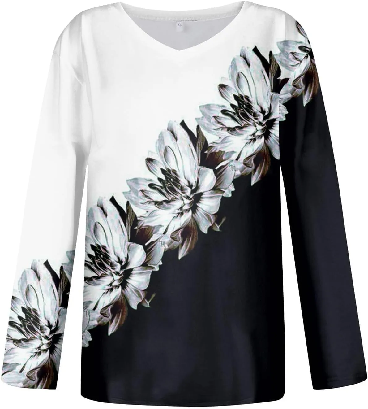 SHAOBGE Women Fall Tops Trendy Boho Dressy Casual Shirt Long Sleeve Blouse Lightweight Sweatshirts Pullover Going Out Tees