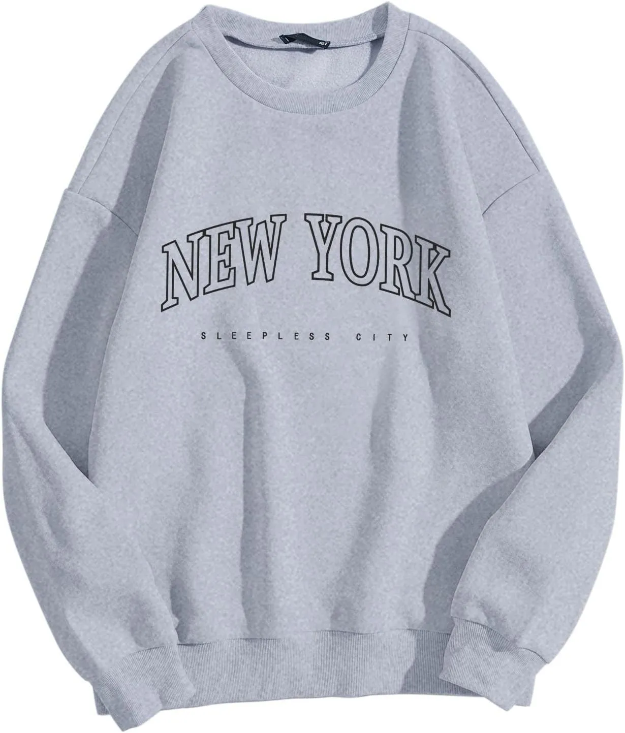 Sleepless City New York Graphic Womens Crewneck Sweatshirt Comfortable Casual Soft Oversized Top Pullover