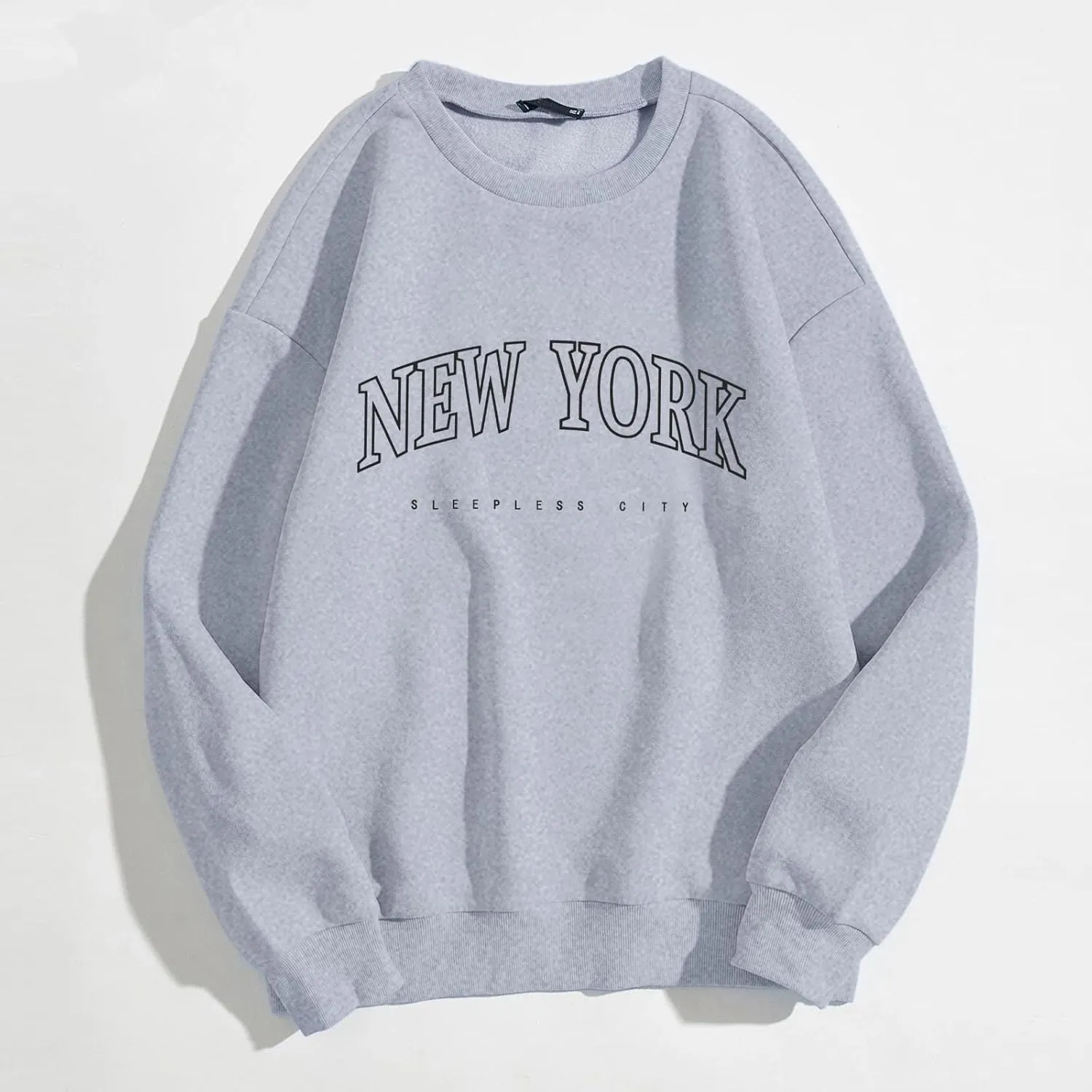 Sleepless City New York Graphic Womens Crewneck Sweatshirt Comfortable Casual Soft Oversized Top Pullover