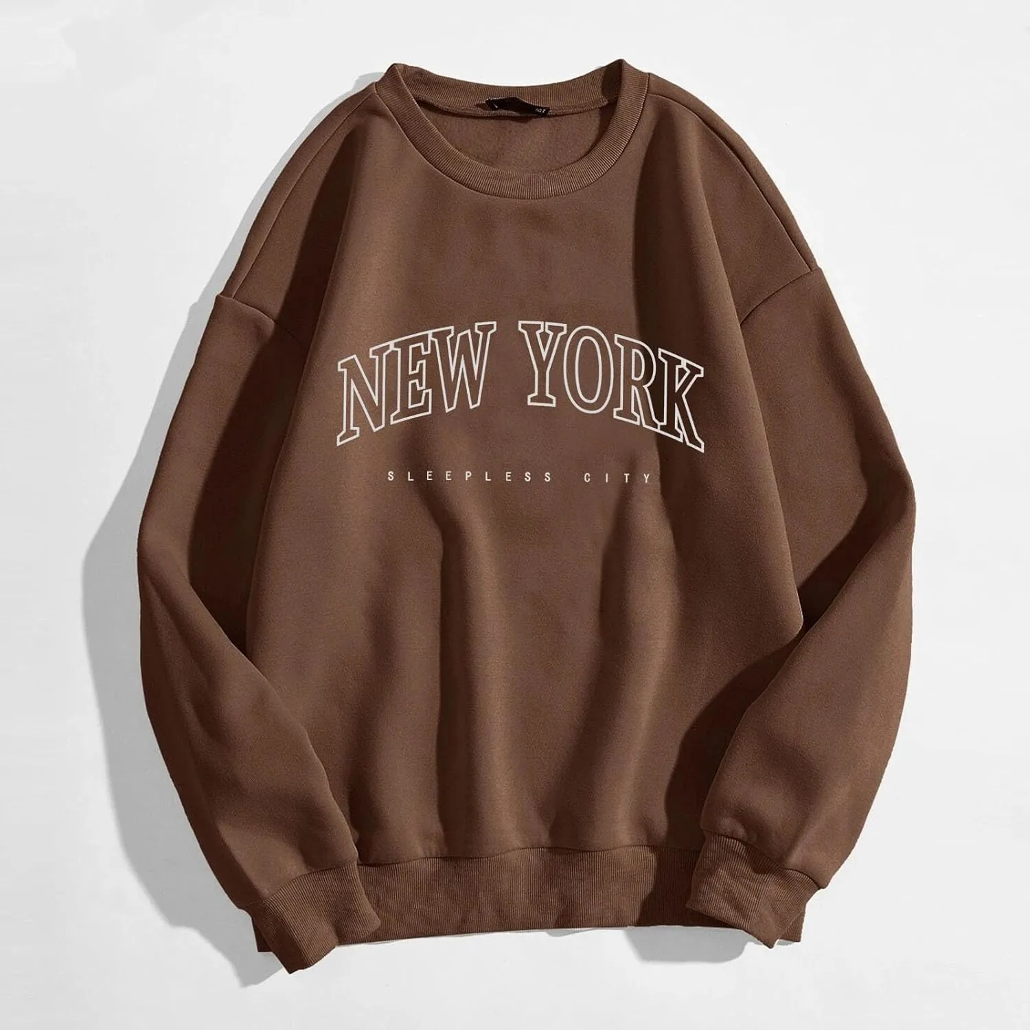 Sleepless City New York Graphic Womens Crewneck Sweatshirt Comfortable Casual Soft Oversized Top Pullover