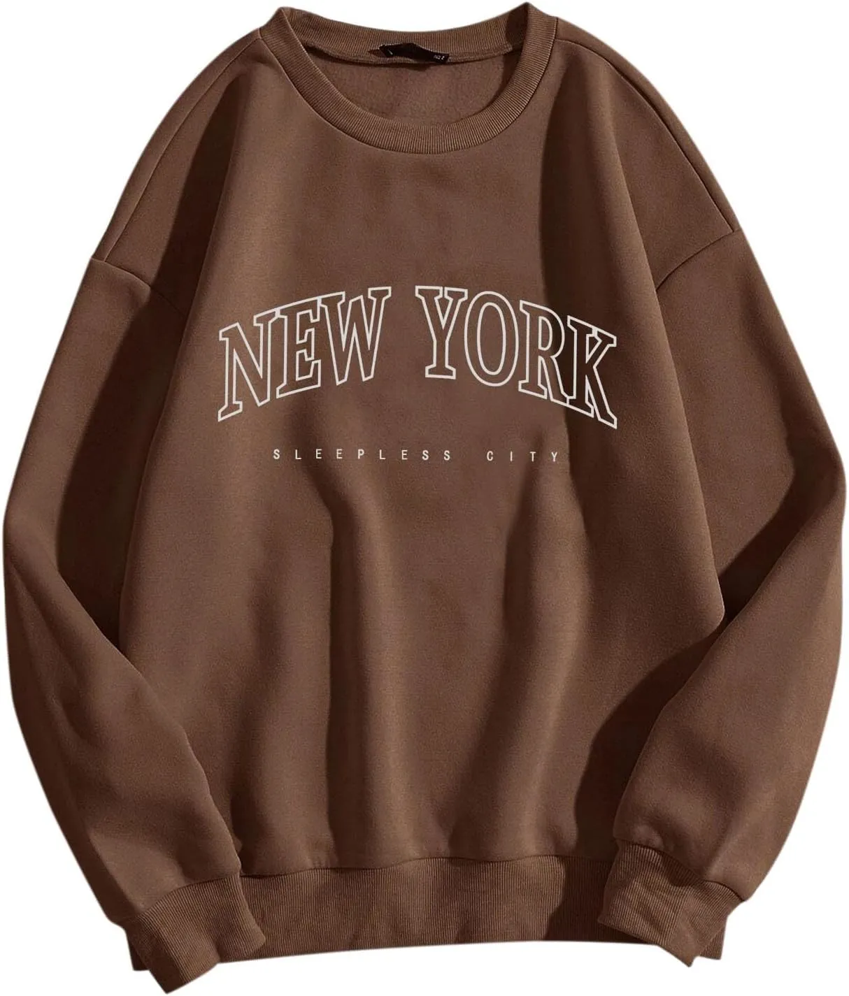 Sleepless City New York Graphic Womens Crewneck Sweatshirt Comfortable Casual Soft Oversized Top Pullover
