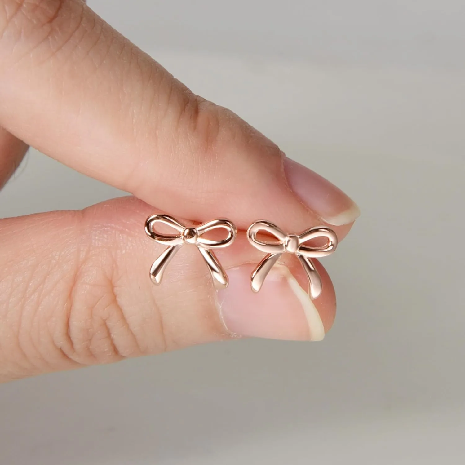 Small Bow Earrings for Women Cute Silver Gold Stud Earrings Simple Minimalist Small Dainty Earrings