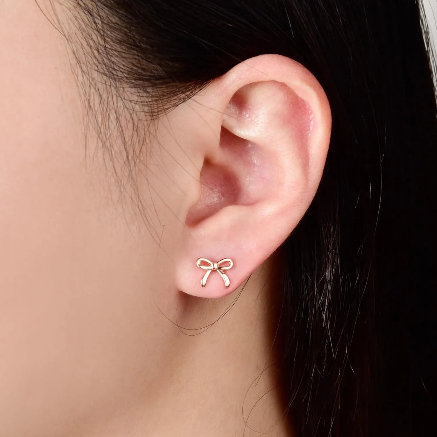 Small Bow Earrings for Women Cute Silver Gold Stud Earrings Simple Minimalist Small Dainty Earrings