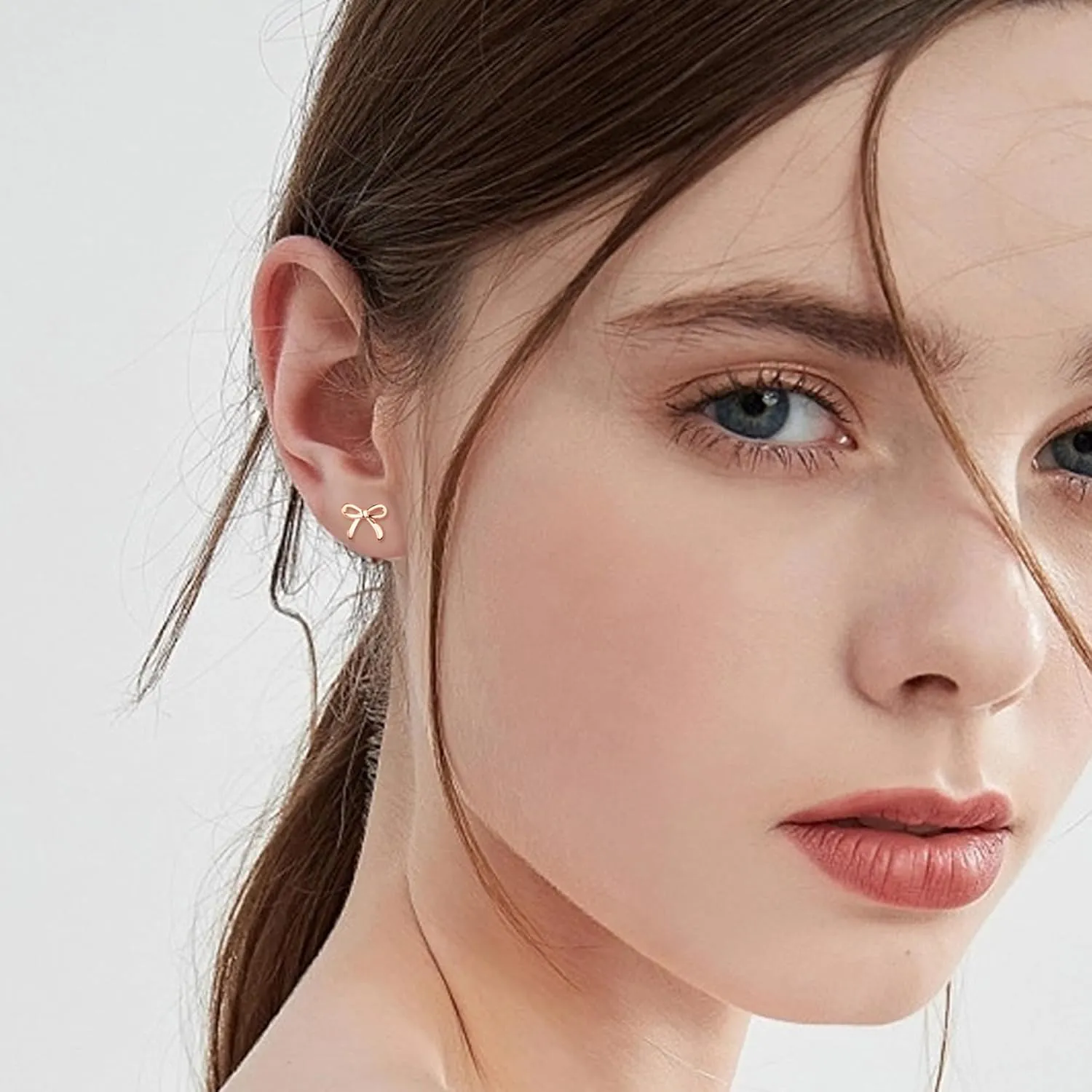 Small Bow Earrings for Women Cute Silver Gold Stud Earrings Simple Minimalist Small Dainty Earrings