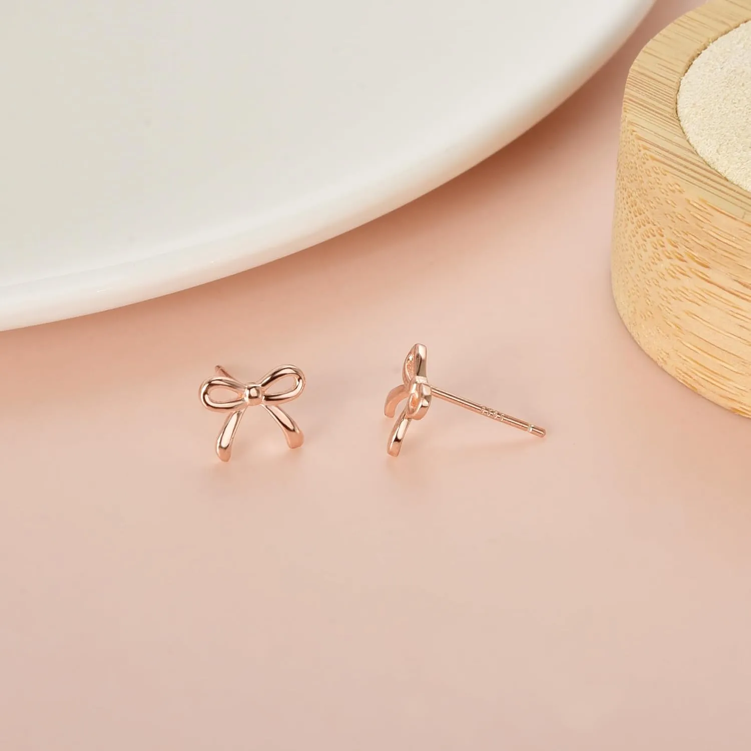 Small Bow Earrings for Women Cute Silver Gold Stud Earrings Simple Minimalist Small Dainty Earrings