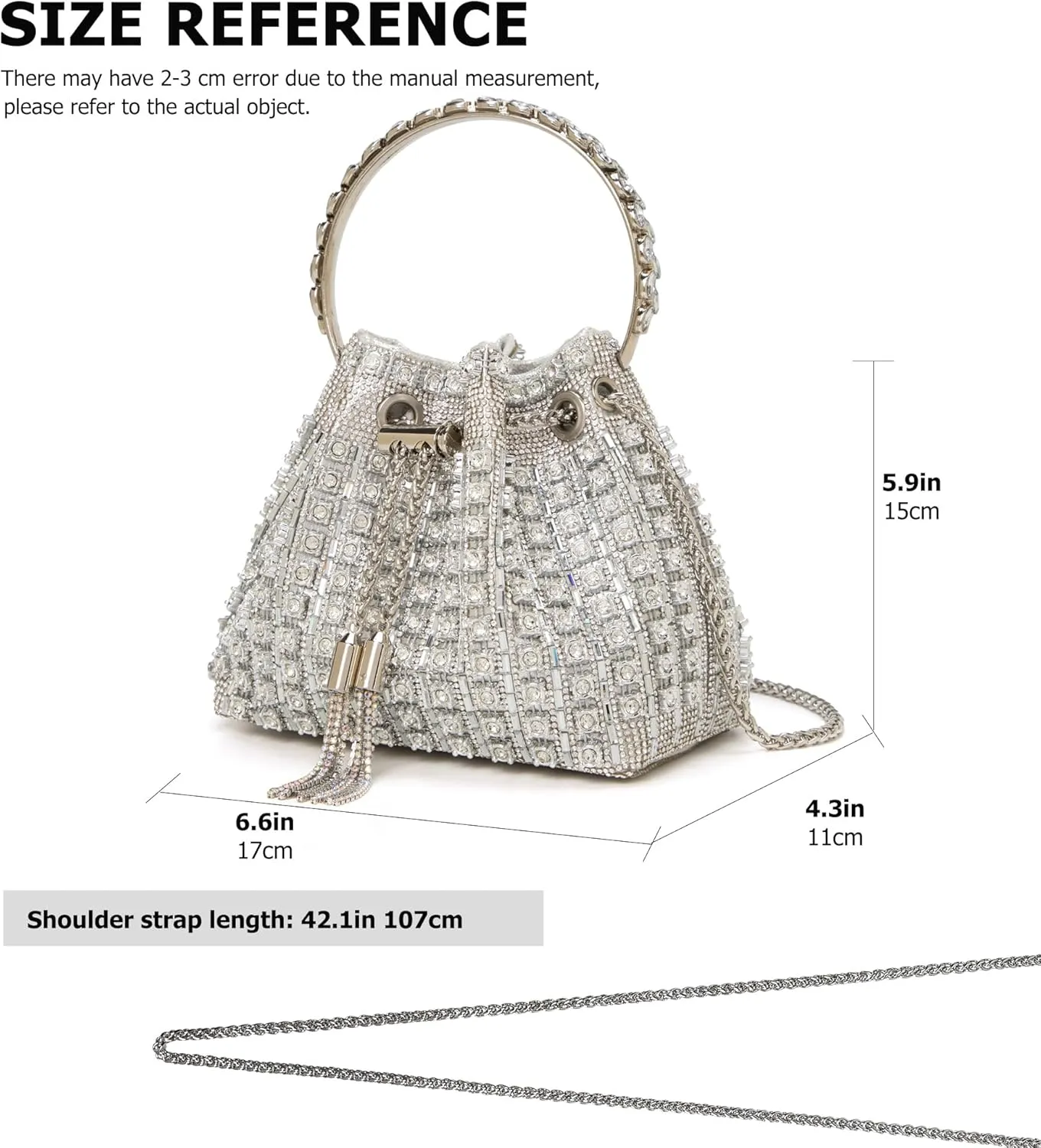 Sparkly Diamond Evening Bag Clutch Purses for Women Rhinestone Purse Glitter Handbag for Party Prom Cocktail Wedding
