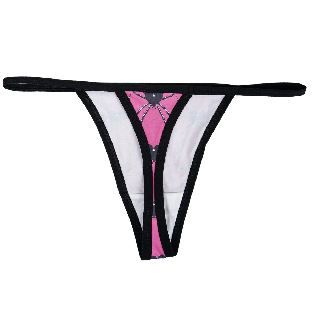 Spider Hearts Pink Thong And Bra Set