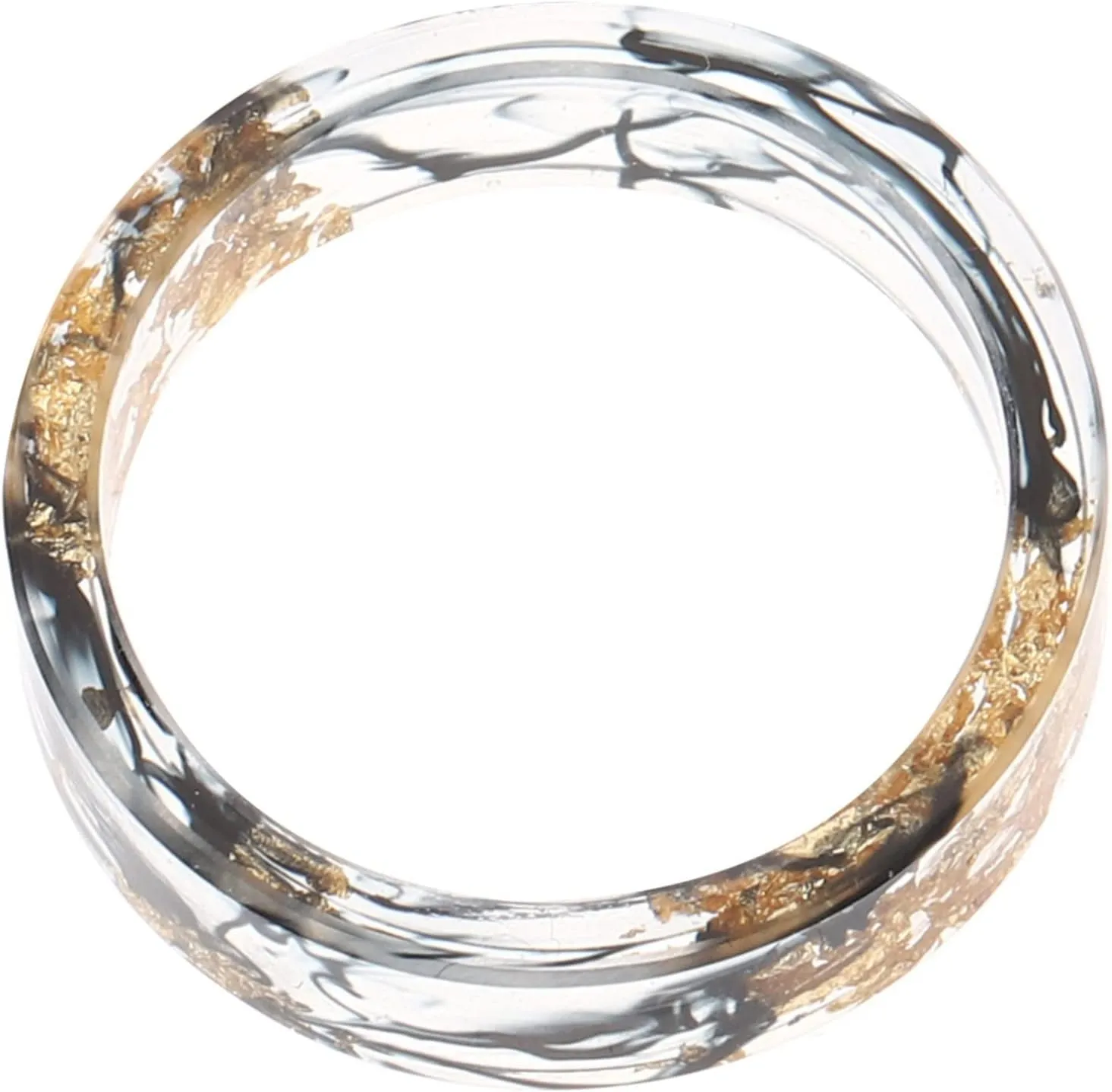 Stackable Ring Set Resin Gold Foil Ring Trendy Knuckle Ring for Women Stacking Ring Jewelry for Finger Dec