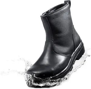 Steel Toe Work Boots, Chelsea Boots, Industrial & Construction Safety Shoes, Oil Resistant Outsole, Steel Plate Side Zip, for Men& Women, 7.5 Inch
