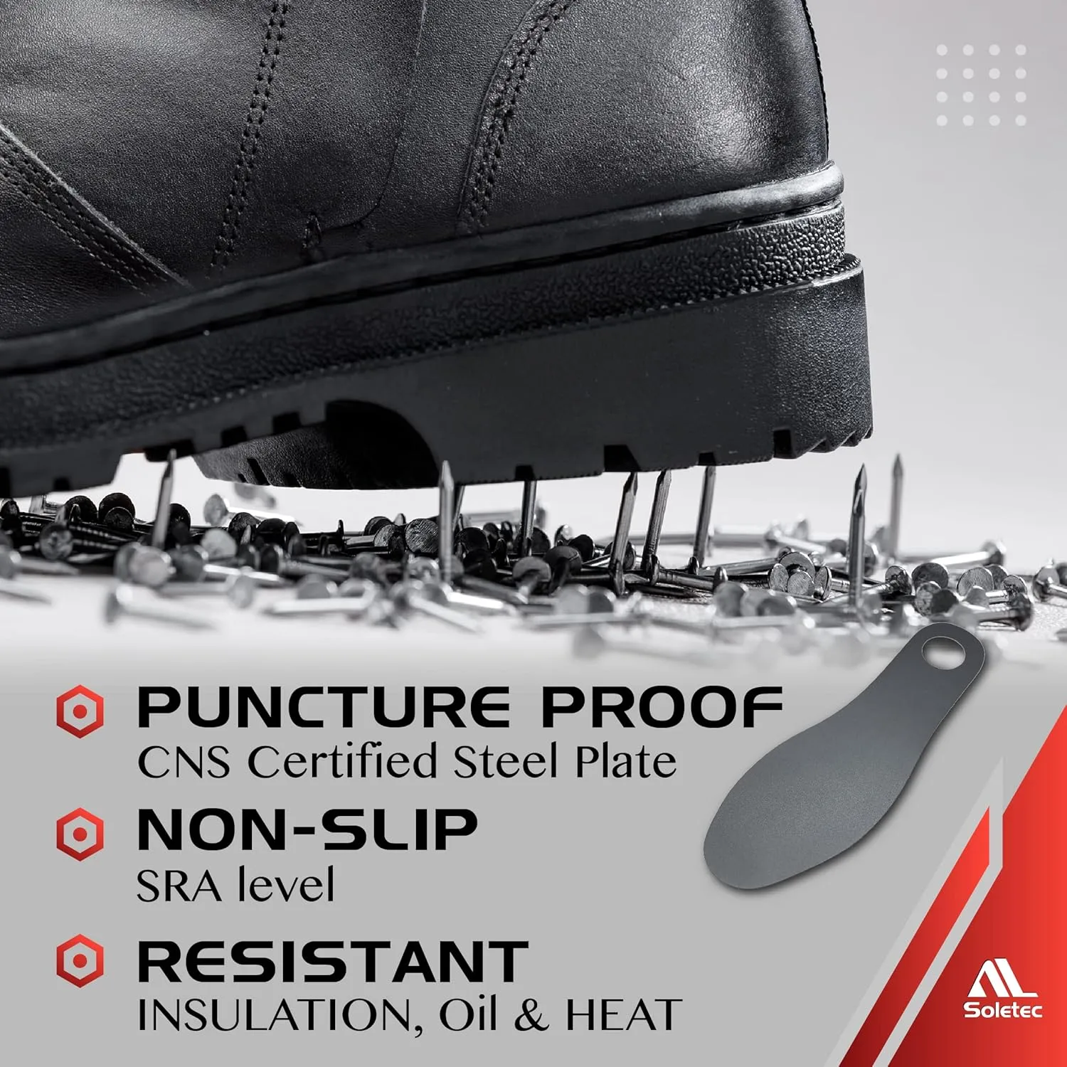 Steel Toe Work Boots, Chelsea Boots, Industrial & Construction Safety Shoes, Oil Resistant Outsole, Steel Plate Side Zip, for Men& Women, 7.5 Inch