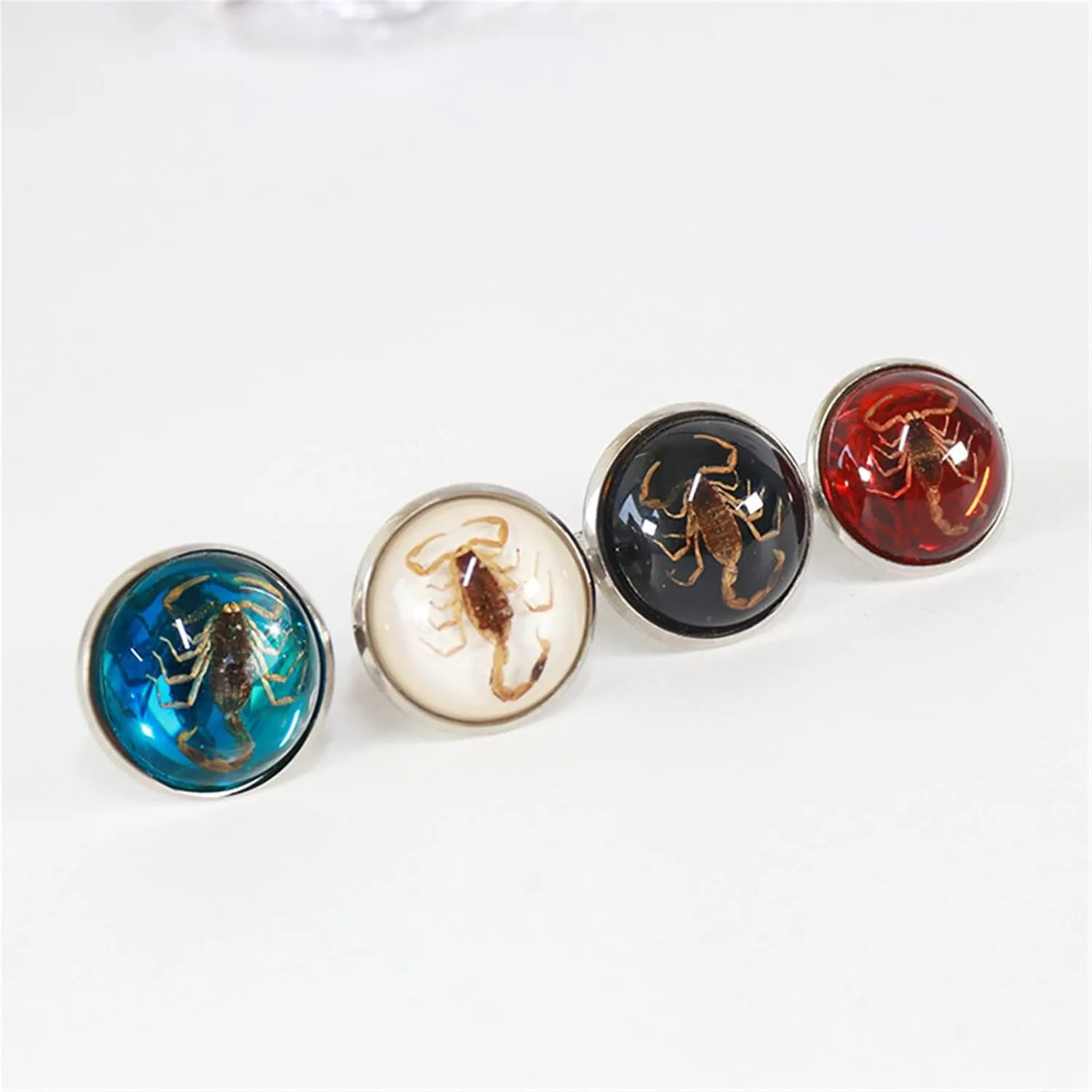 Stylish Round Scorpion Rings Adjsuatble Opening Rings Resin Statement Unique Finger Jewellery Trendy Couple Gift