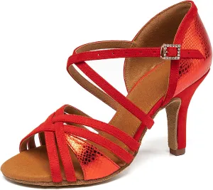 SWDZM Womens Latin Dance Shoes Open Toe Ballroom Salsa Performance Practice Dance Shoes