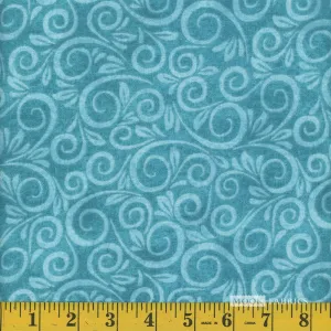 Swirl Aqua Tone-on-Tone 108" Wide Cotton Flannel by Mook Fabrics