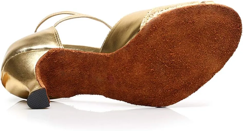 TINRYMX Women Glitter Latin Dance Shoes Sparkle Ballroom Salsa Dance Performance Shoes