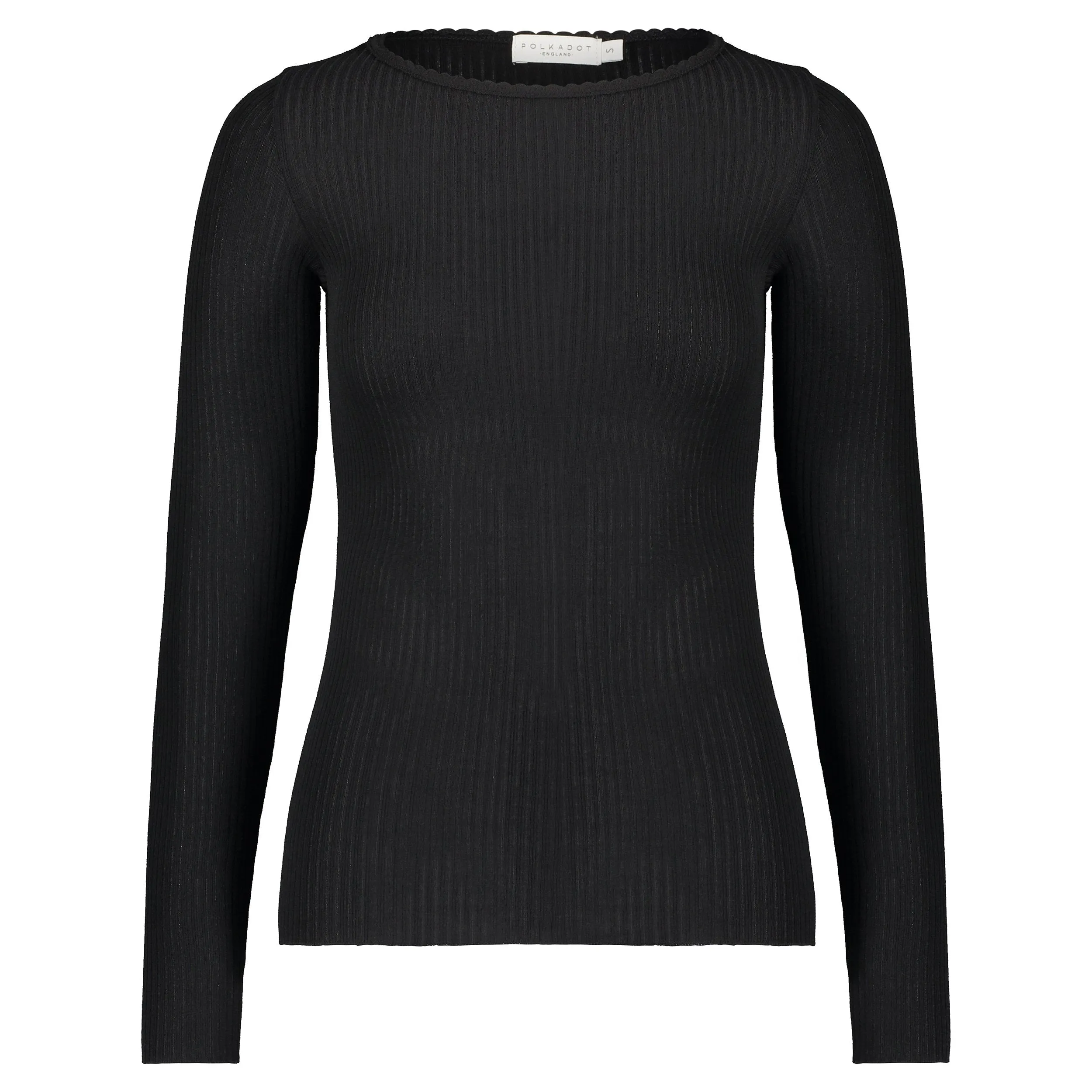 VAL CREW Long Sleeve BLACK Rib Knit