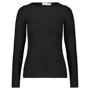 VAL CREW Long Sleeve BLACK Rib Knit