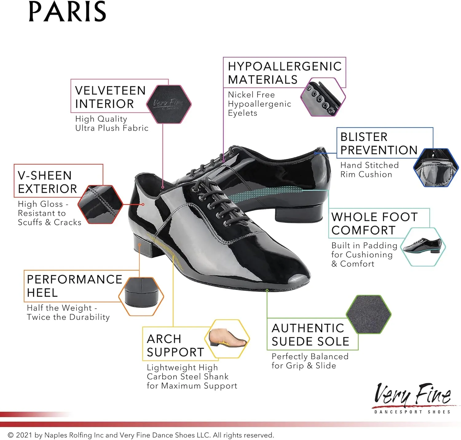Very Fine Men's Paris I Ballroom Latin Social Waltz Tango Salsa Dance Shoes