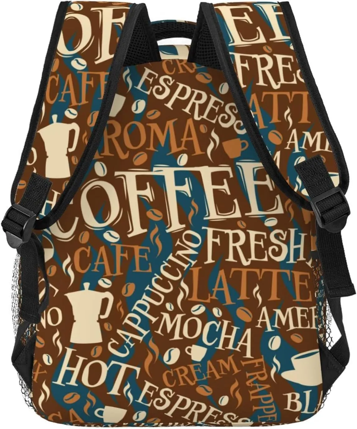 Vintage Coffee Patterns Backpacks 15 Inch Laptop Backpack Multipurpose Double Shoulder Bag for Men Women Gifts
