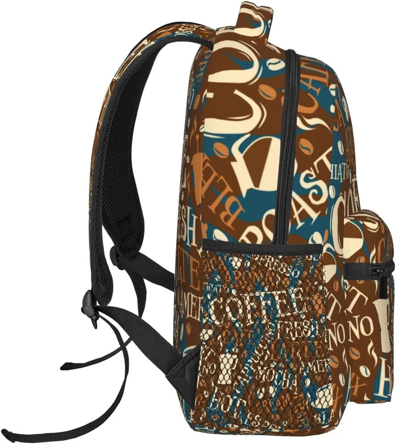 Vintage Coffee Patterns Backpacks 15 Inch Laptop Backpack Multipurpose Double Shoulder Bag for Men Women Gifts