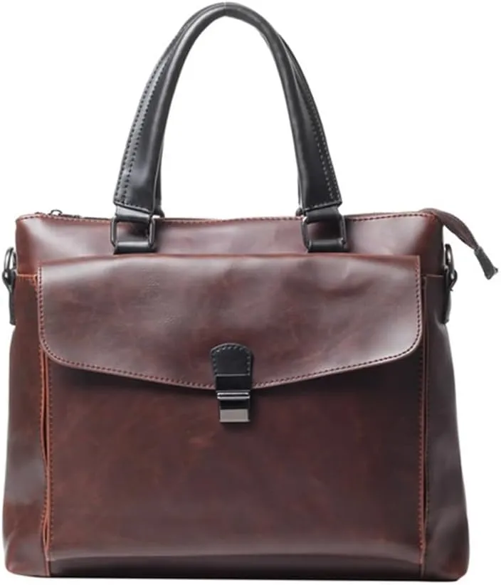 Vintage Men's Briefcase Brand Handbag Male Large Solid Shoulder Bag Business Office Laptop Bags