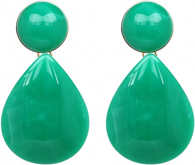 Vintage Statement Dangle Earrings Women Resin Water Drop Earrings