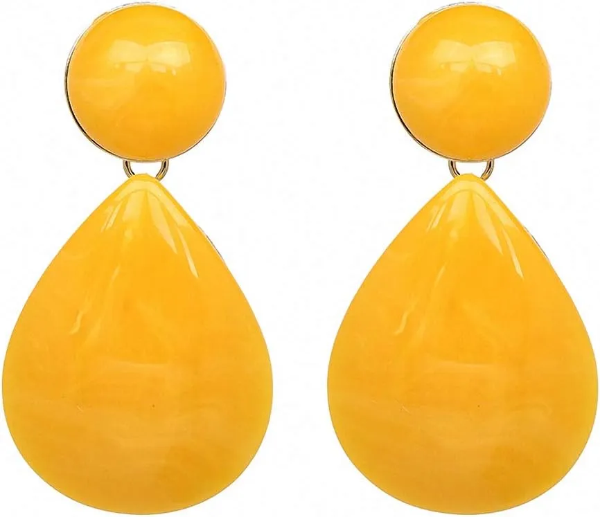 Vintage Statement Dangle Earrings Women Resin Water Drop Earrings
