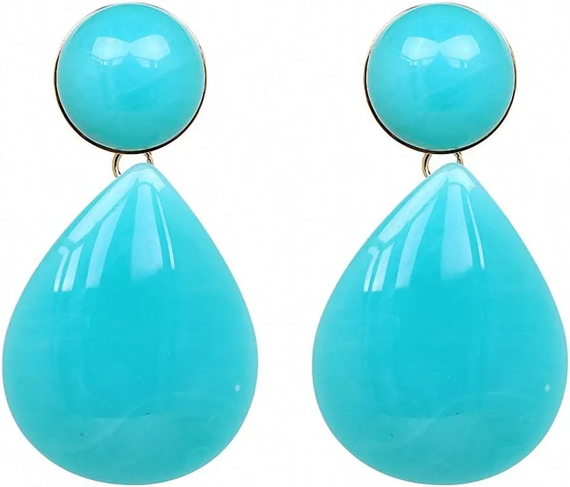 Vintage Statement Dangle Earrings Women Resin Water Drop Earrings