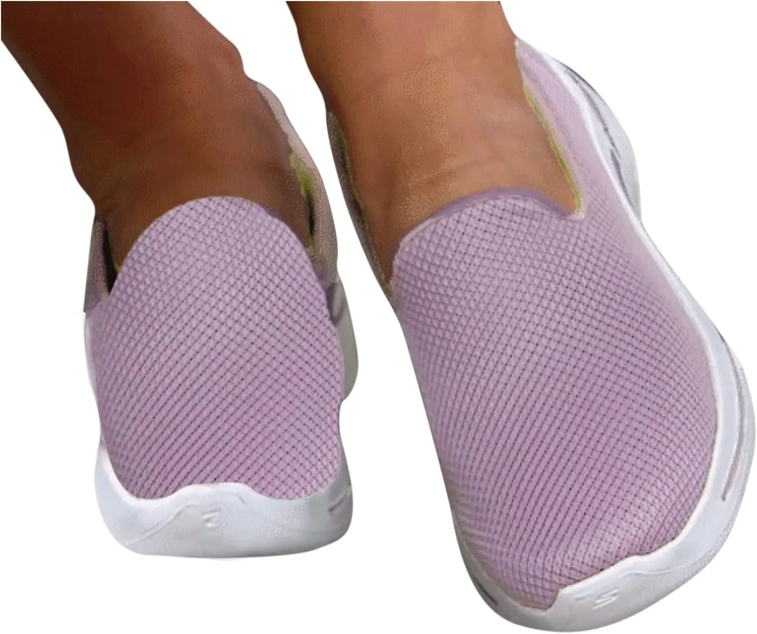 Walking Shoes for Women Casual Slip on Sneakers Flat Running Mesh Sneakers Fashion Athletic Breathable Mesh Lightweight Shoes