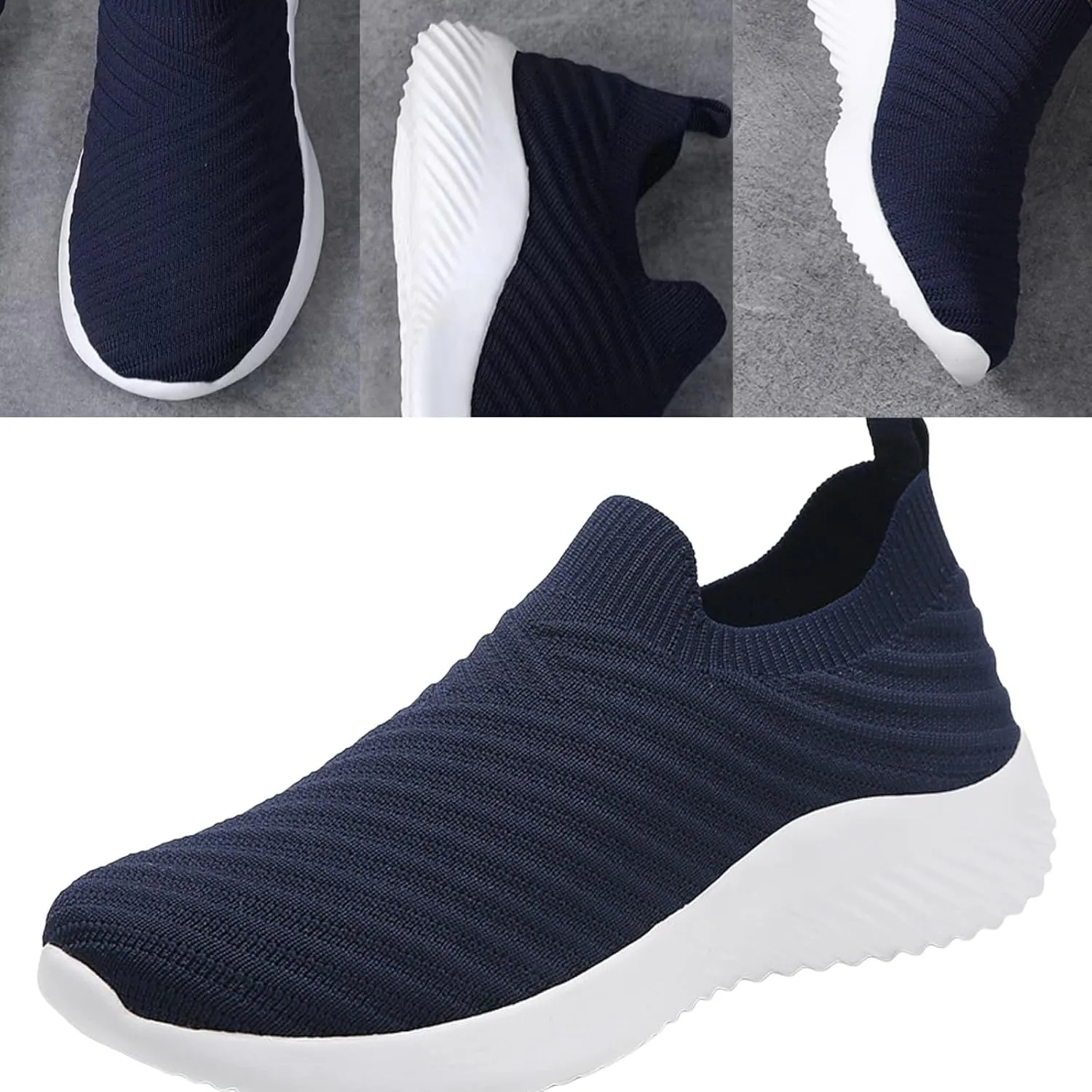 Walking Shoes Women Slip On Knit Mesh Running Athletic Shoes Lightweight Comfort Mesh Breathable Travel Sneakers