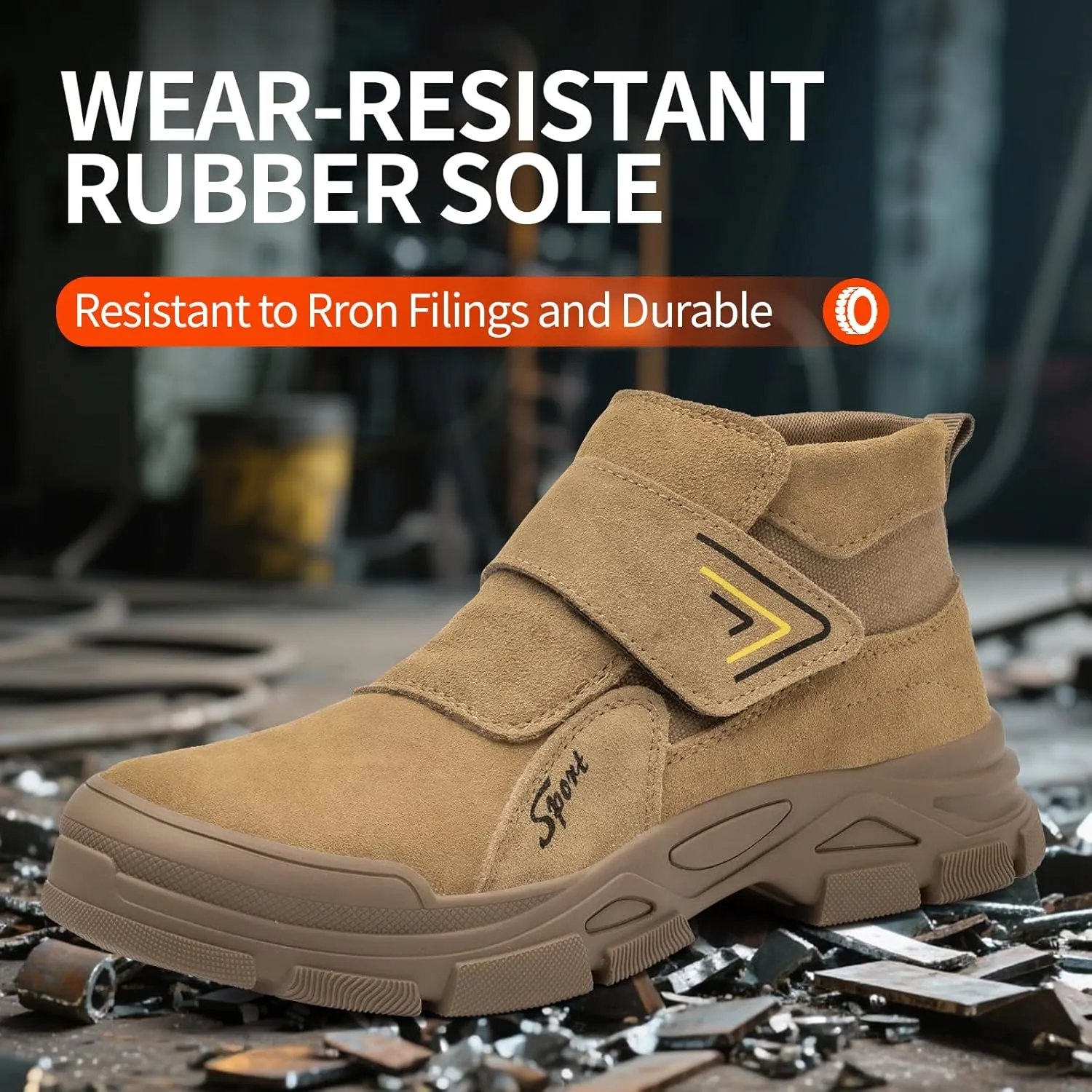 Welding Boots for Men,Slip On Steel Toe Work Boots,Construction Fireproof Men's Steel Toe Shoes,Indestructible Safety Toe Work Shoes.