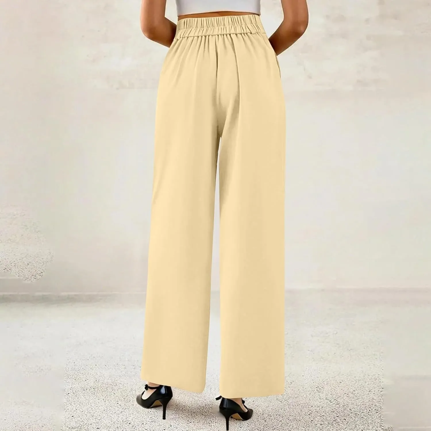 Wide Leg Professional Dress Pants Women 2025 High Waisted Business Casual Suit Office Work Pants Women with Pockets