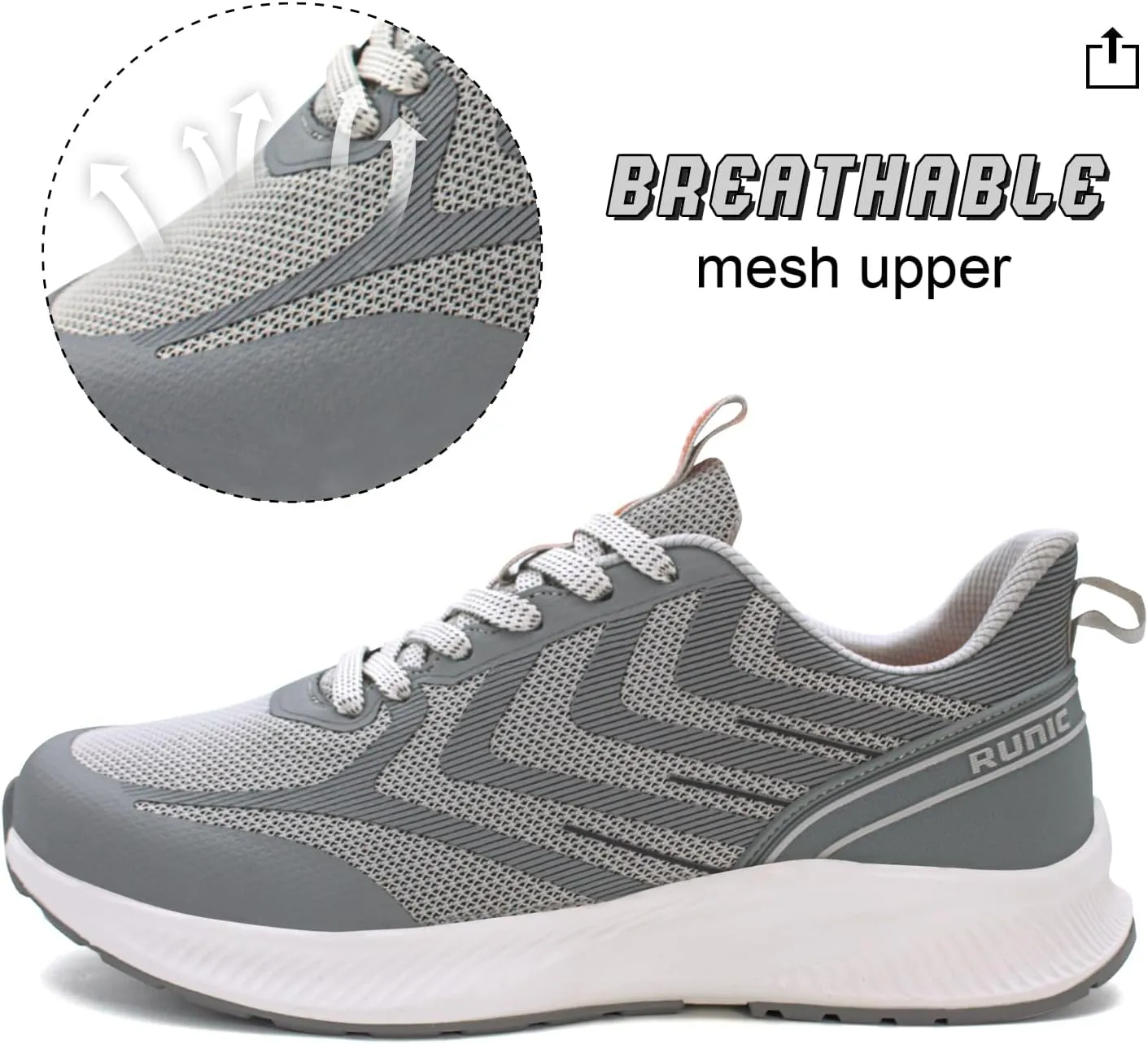 Wide Toe Box Sneakers for Women - Extra Wide Width Lightweight Running Shoes, Breathable Walking Tennis Shoes with Arch Support and Non-Slip Rubber Outsole