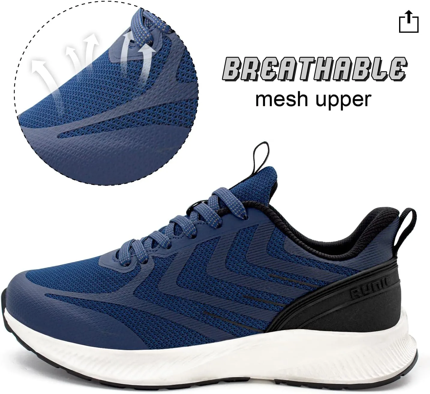 Wide Toe Box Sneakers for Women - Extra Wide Width Lightweight Running Shoes, Breathable Walking Tennis Shoes with Arch Support and Non-Slip Rubber Outsole