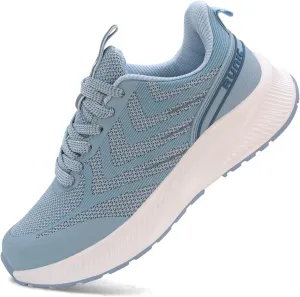 Wide Toe Box Sneakers for Women - Extra Wide Width Lightweight Running Shoes, Breathable Walking Tennis Shoes with Arch Support and Non-Slip Rubber Outsole