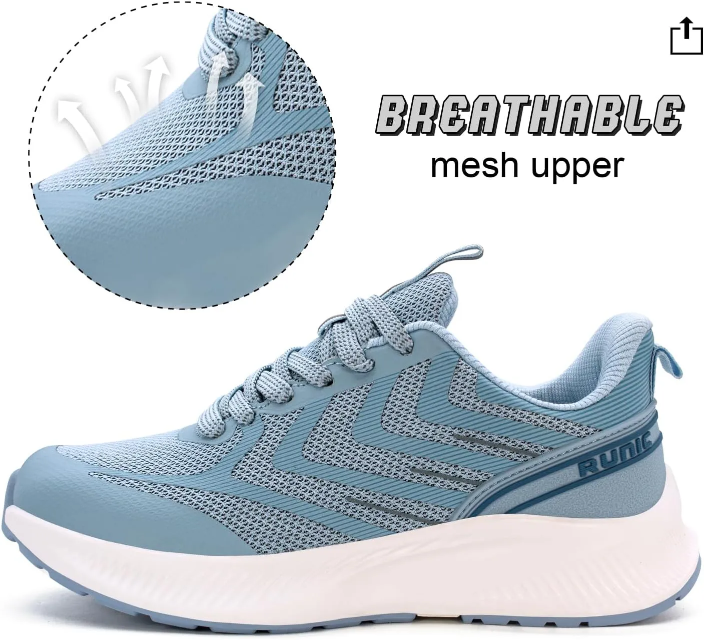 Wide Toe Box Sneakers for Women - Extra Wide Width Lightweight Running Shoes, Breathable Walking Tennis Shoes with Arch Support and Non-Slip Rubber Outsole