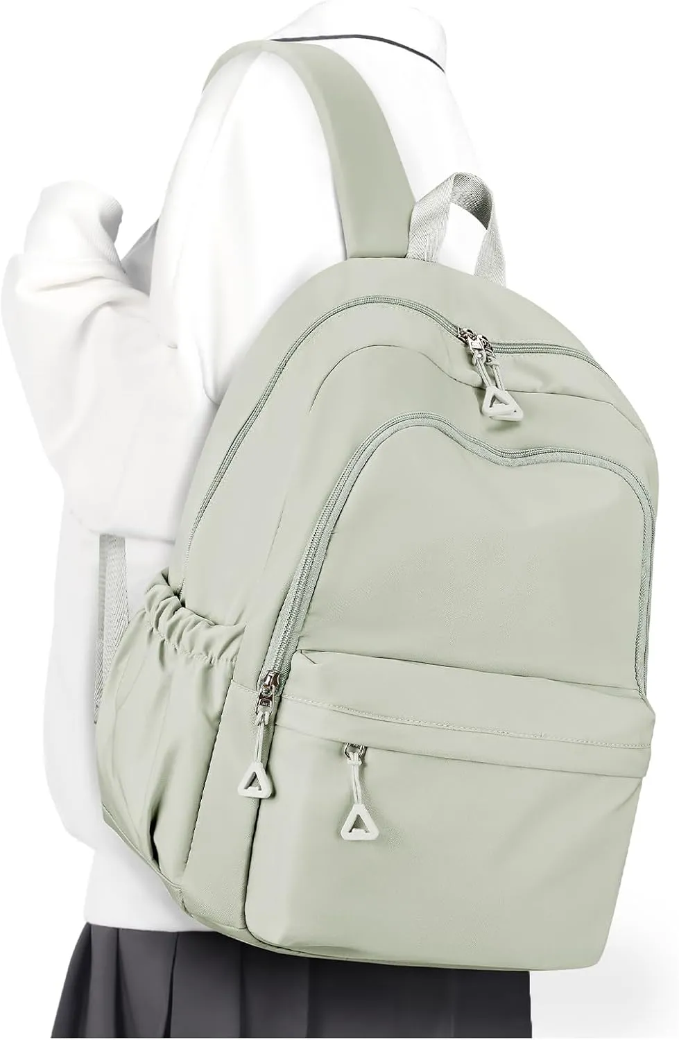 winspansy Backpack for School Teenage Girls Boys,Waterproof Lightweight School Bags Travel Daypack Simple Cute College Backpack Rucksack for Women Men fit 14 Inch Laptop,Light Green