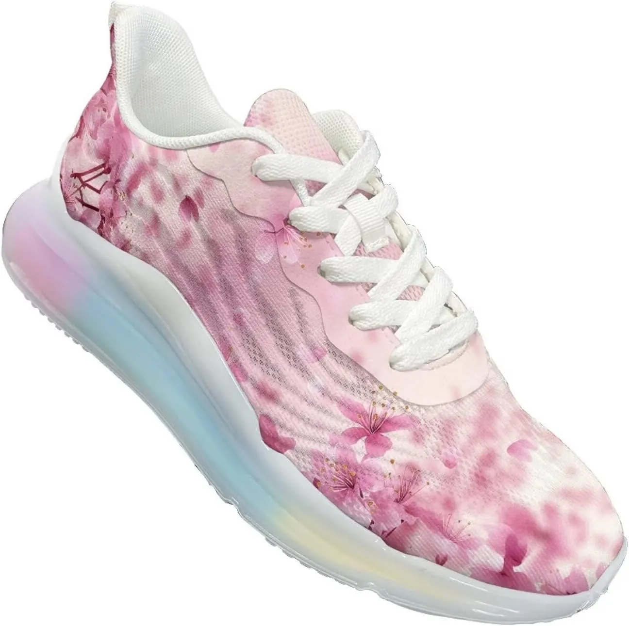 Women Air Cushion Running Shoe Flowers Print Sport Shoes Non Slip Breathable Athletic Tennis Fitness Sneaker US6-11