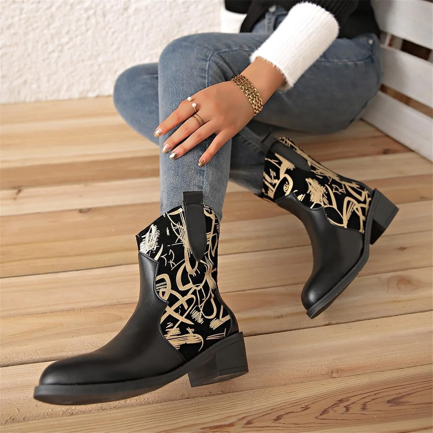 Women Ankle Boots Black Boots Half Boots for Women Womens Plus Size Boots Women'S Leather Ankle Boots Low Heels Zipper Winter Booties White Ankle Boots for Wide Feet