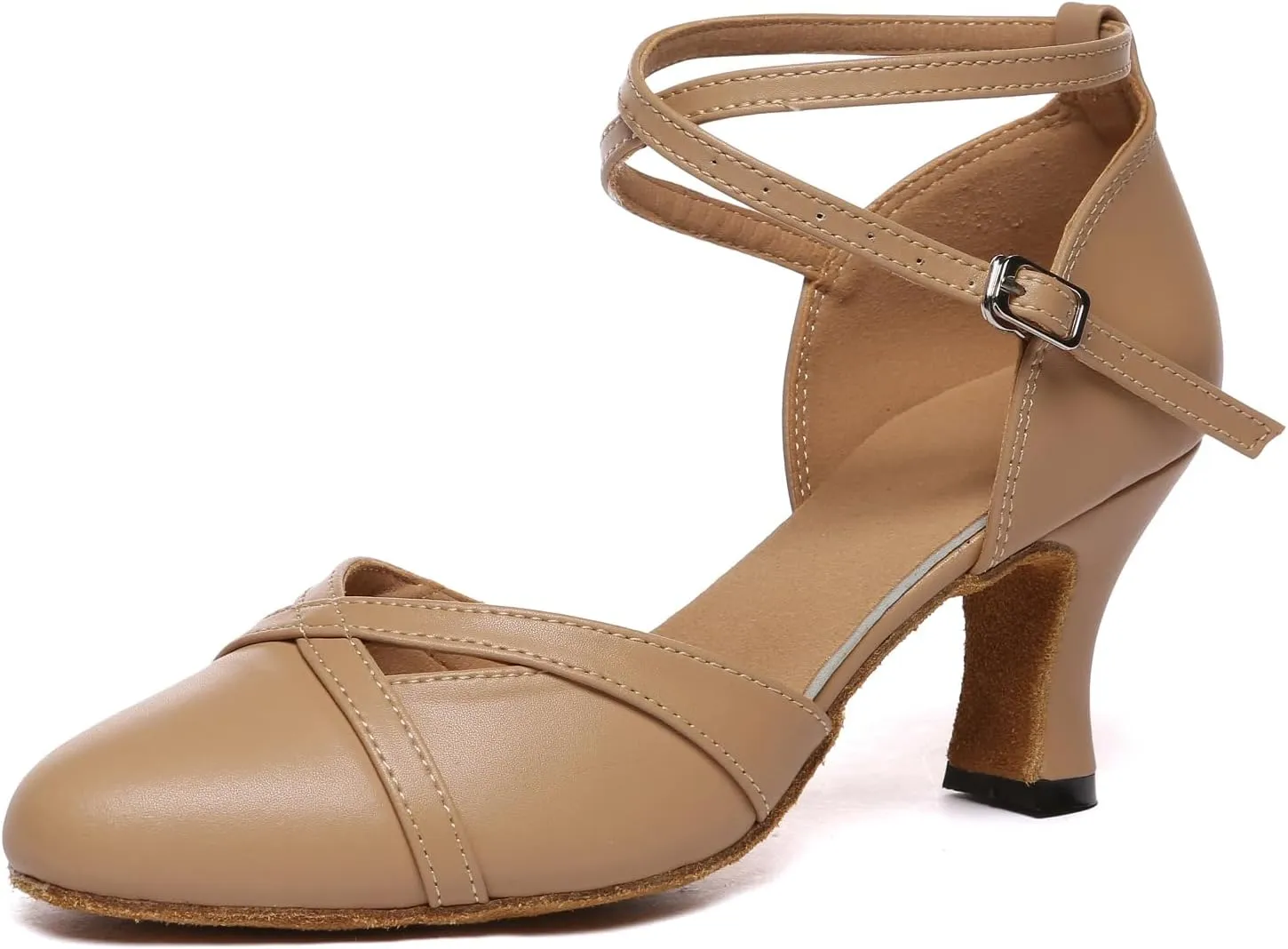 Women Ballroom Dance Shoes Closed Toe Performence Practice Tango Latin Salsa Modern Waltz Character Dance Shoes,model L618-6cm Heel