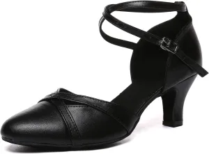 Women Ballroom Dance Shoes Closed Toe Performence Practice Tango Latin Salsa Modern Waltz Character Dance Shoes,model L618-6cm Heel